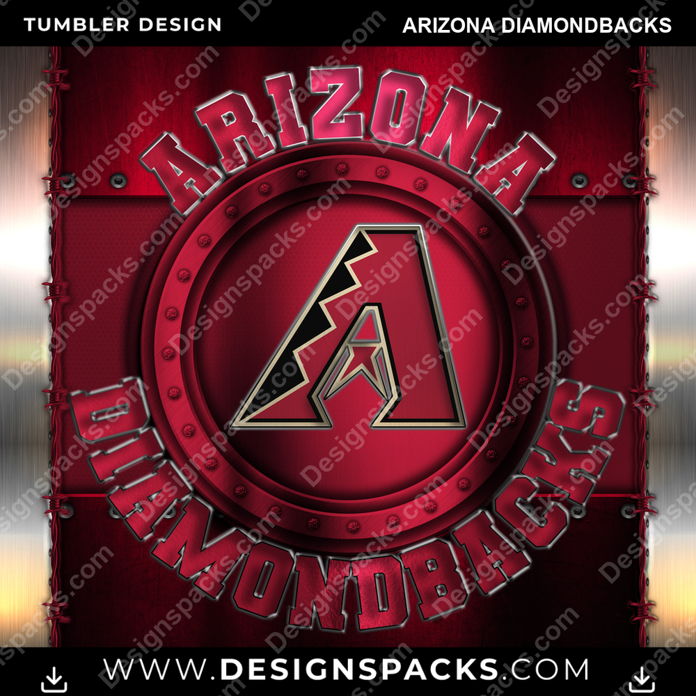 Baseball Metal Arizona Diamondbacks Tumbler Digital Wrap Design