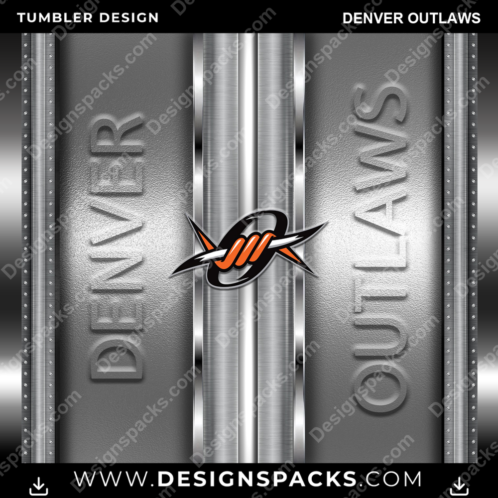 Lacrosse Metallic Denver Outlaws Tumbler Digital Wrap Design