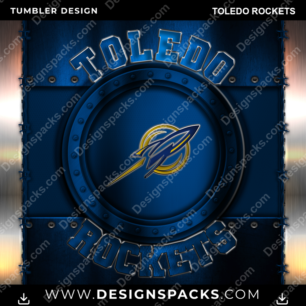 College Sport Metal Toledo Rockets NCAA College Sport Tumbler Digital Wrap Design Download