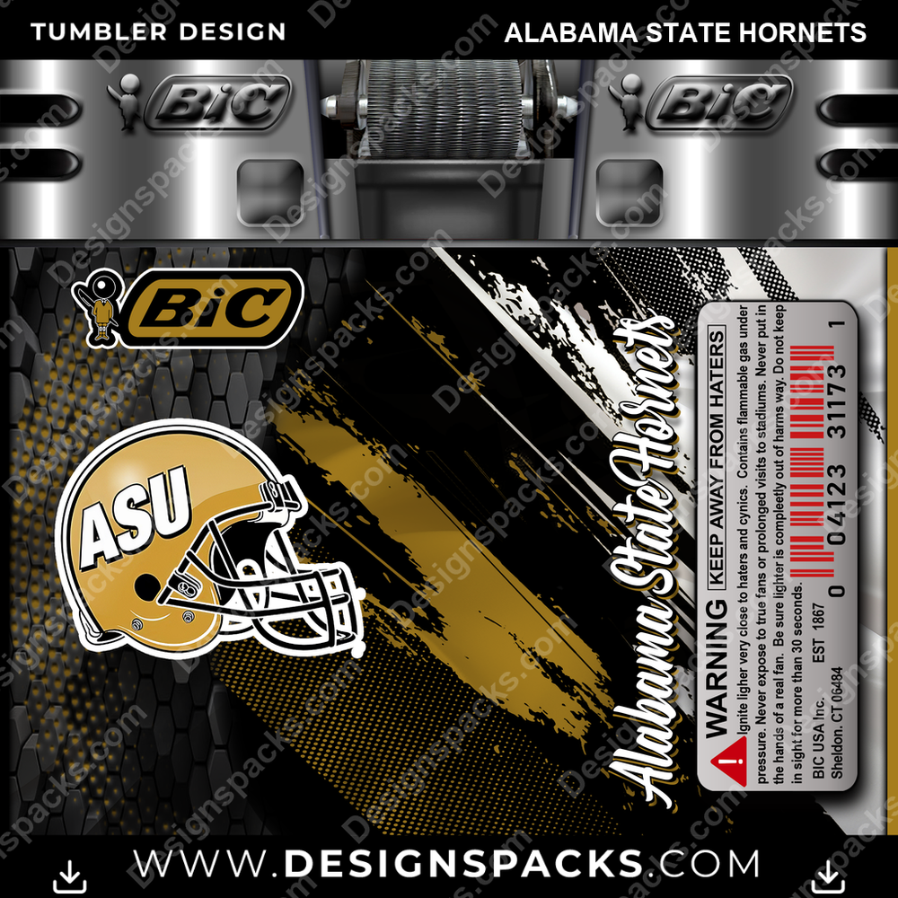 College Sport BIC Lighter Alabama State Hornets NCAA College Sport Tumbler Digital Wrap Design Download