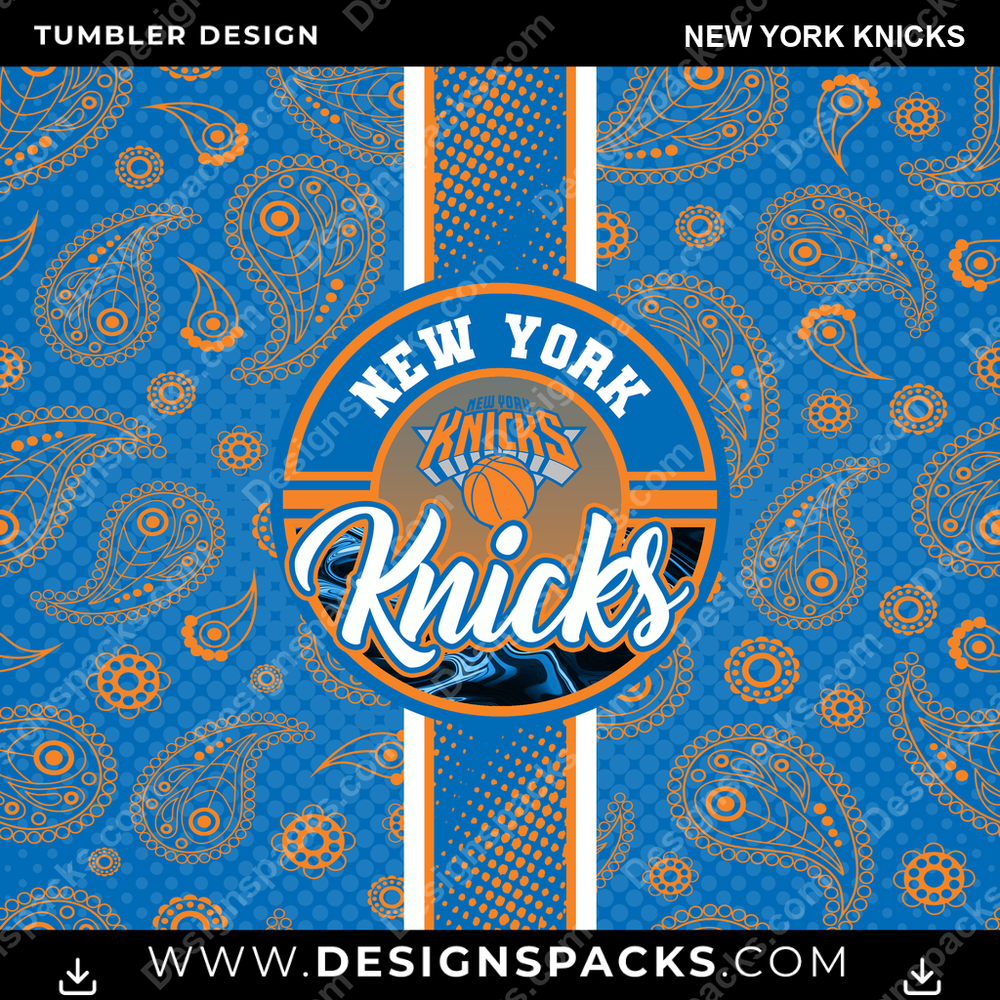 Basketball Handkerchief New York Knicks NBA Basketball Tumbler Digital Wrap Design Download