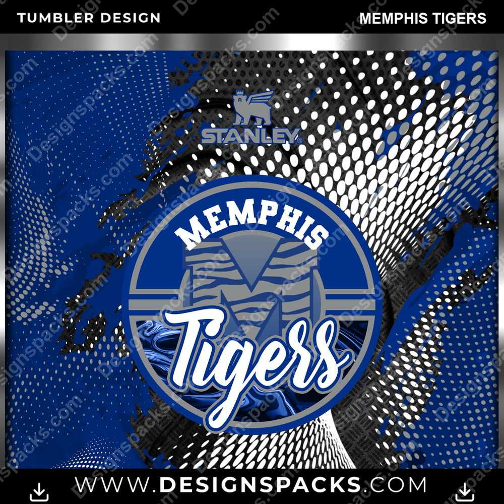College Sport Stanley Memphis Tigers Tumbler Digital Wrap Design