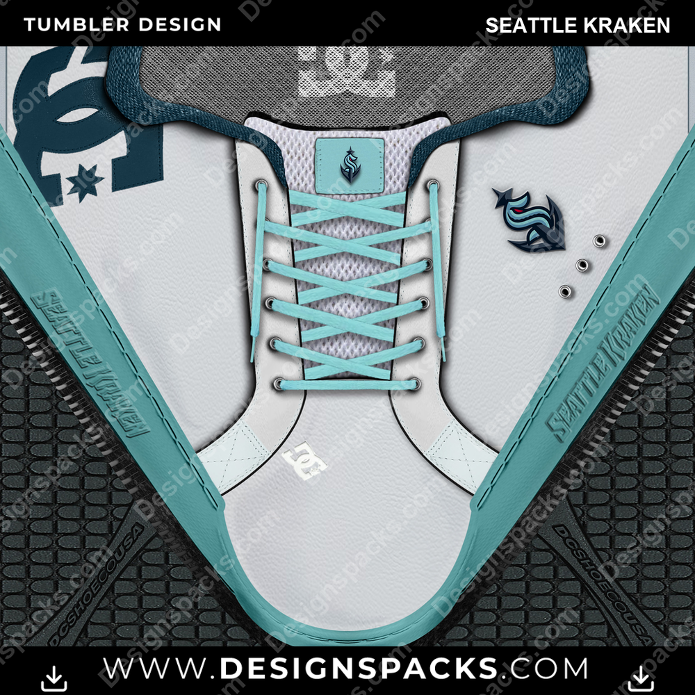 Ice Hockey DC Sneaker Seattle Kraken NHL Hockey Tumbler Digital Wrap Design Download