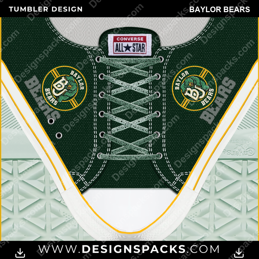 College Sport Converse Baylor Bears Tumbler Digital Wrap Design