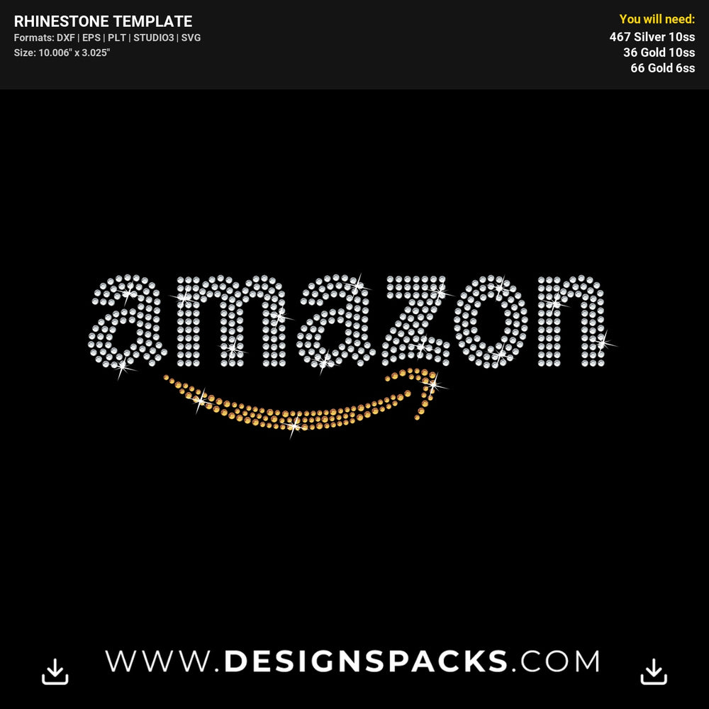 Amazon Logo Rhinestone Digital Template