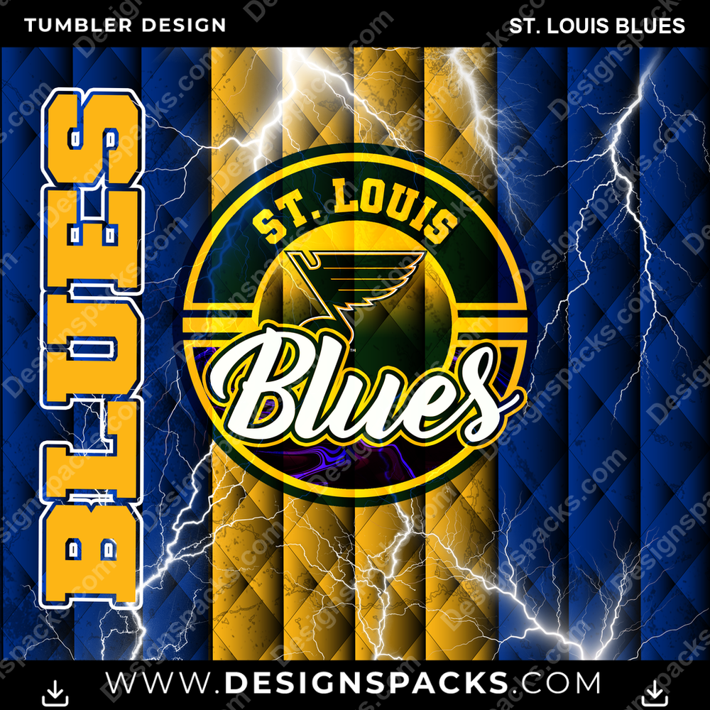 Hockey Diamond St. Louis Blues Tumbler Digital Wrap Design