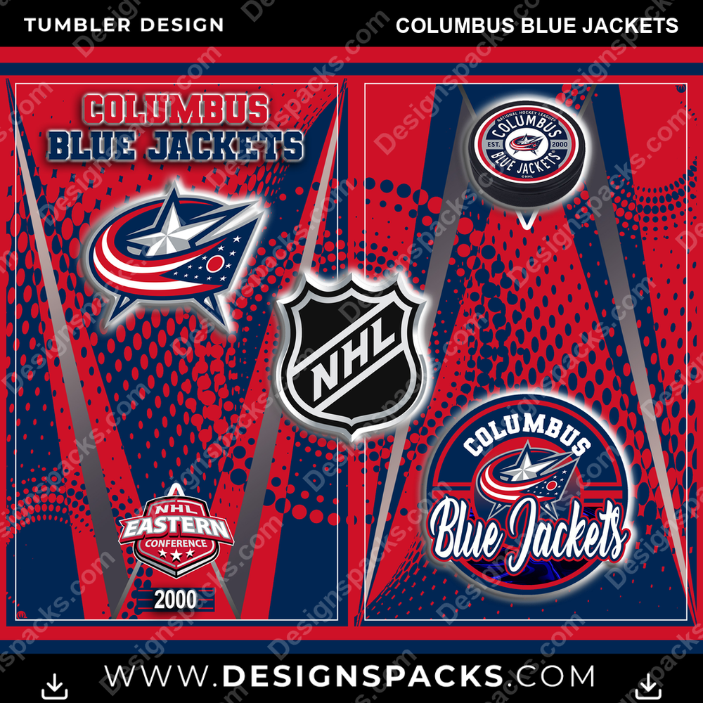 Ice Hockey Team Logo Columbus Blue Jackets Tumbler Digital Wrap Design