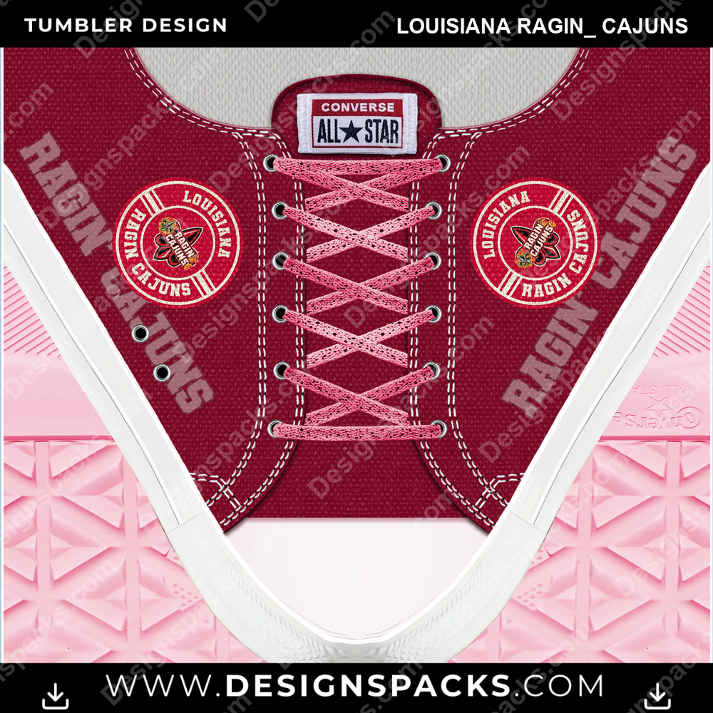 College Sport Converse Louisiana Ragin_ Cajuns Tumbler Digital Wrap Design