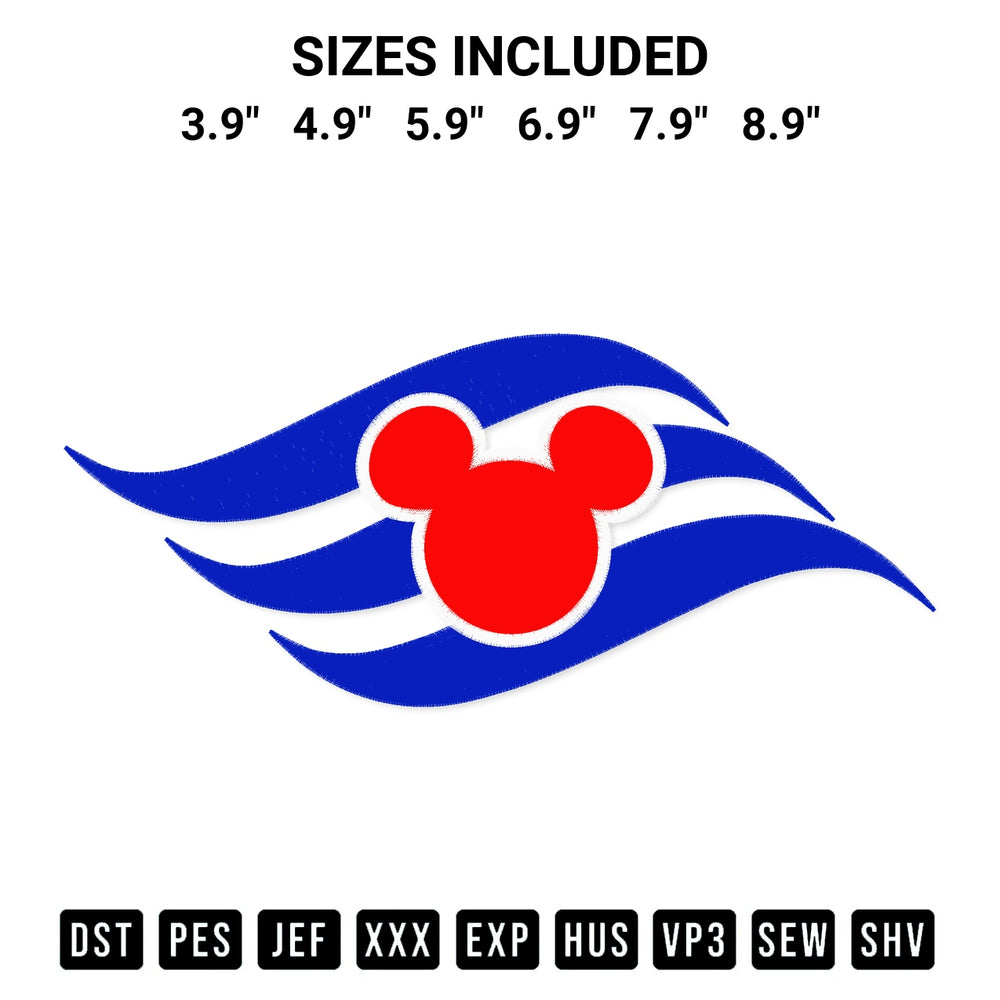 Create amazing crafts with the Disney Cruise Logo Embroidery Design embroidery file. High-quality digital download from Designspacks.com, perfect for beginners and pros. Available sizes: 3.9", 4.9", 5.9", 6.9", 7.9", 8.9".