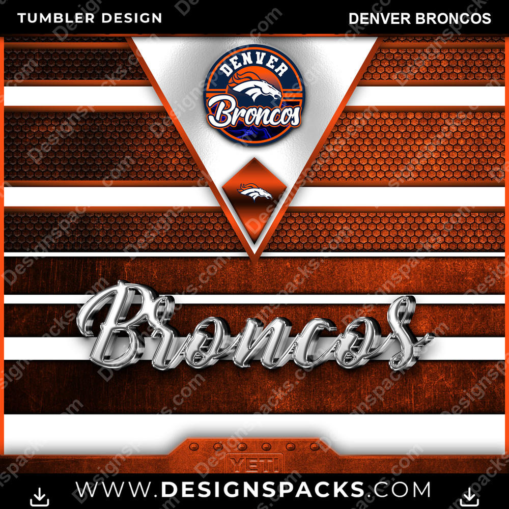 Football YETI Denver Broncos Tumbler Digital Wrap Design