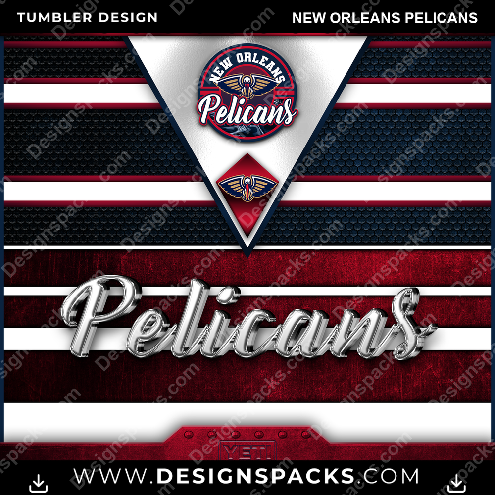 Basketball YETI New Orleans Pelicans Tumbler Digital Wrap Design