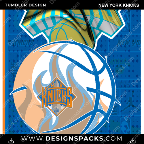 Basketball Posters New York Knicks NBA Basketball Tumbler Digital Wrap Design Download