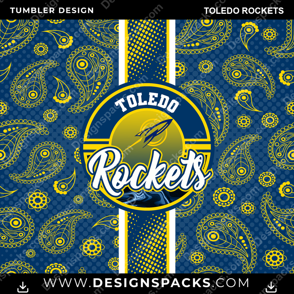 College Sport Handkerchief Toledo Rockets NCAA College Sport Tumbler Digital Wrap Design Download