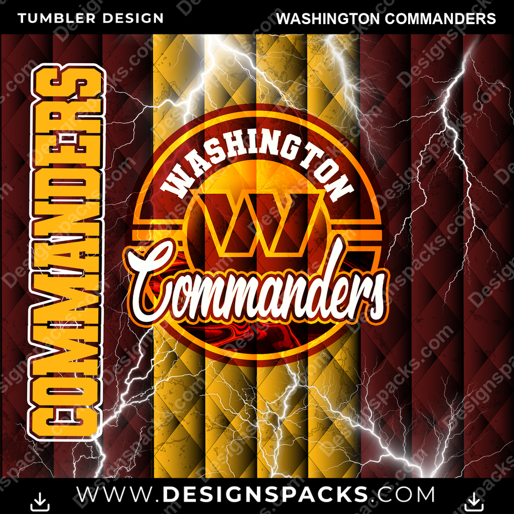 Football Diamond Washington Commanders Tumbler Digital Wrap Design