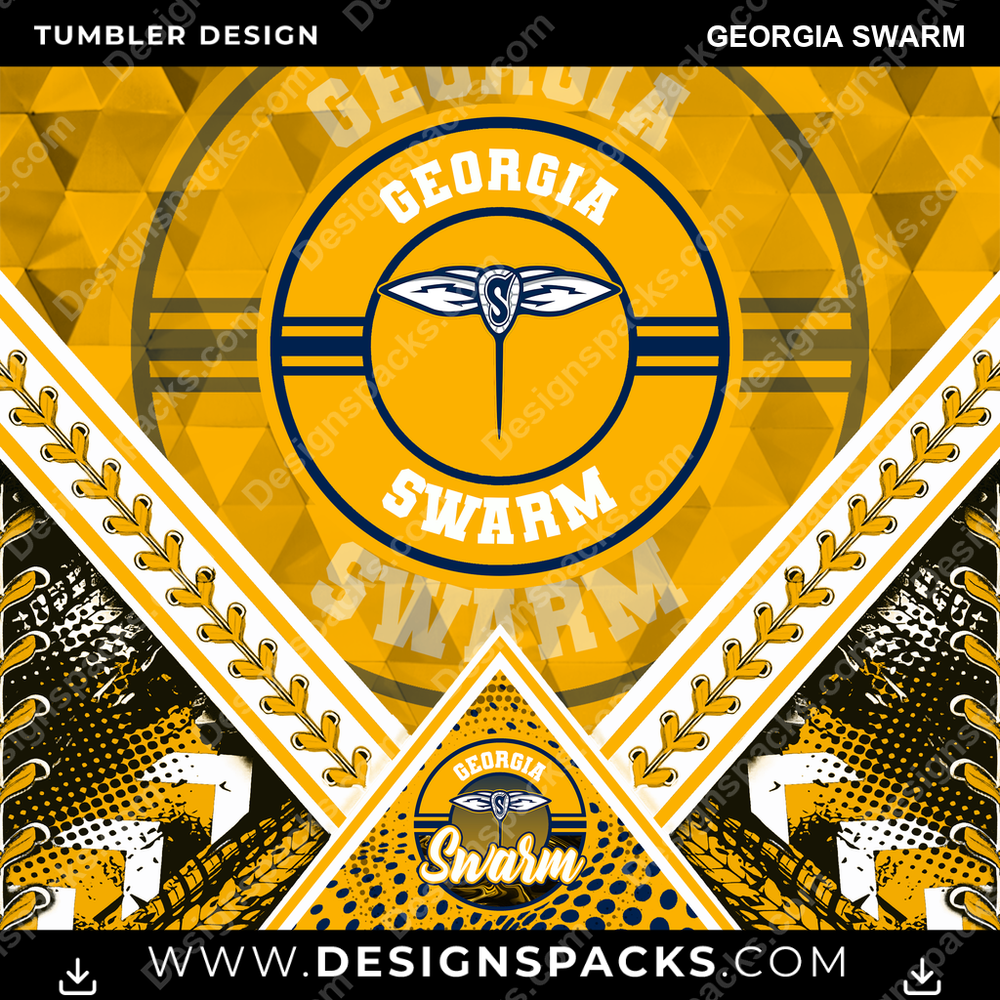 Lacrosse Diamond Georgia Swarm Tumbler Digital Wrap Design