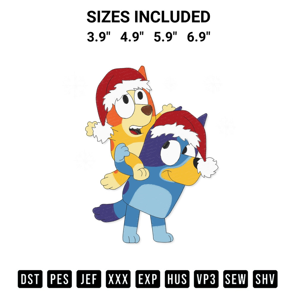 Create amazing crafts with the Bluey Carrying Bingo Christmas Embroidery Design embroidery file. High-quality digital download from Designspacks.com, perfect for beginners and pros. Available sizes: 3.9", 4.9", 5.9", 6.9".