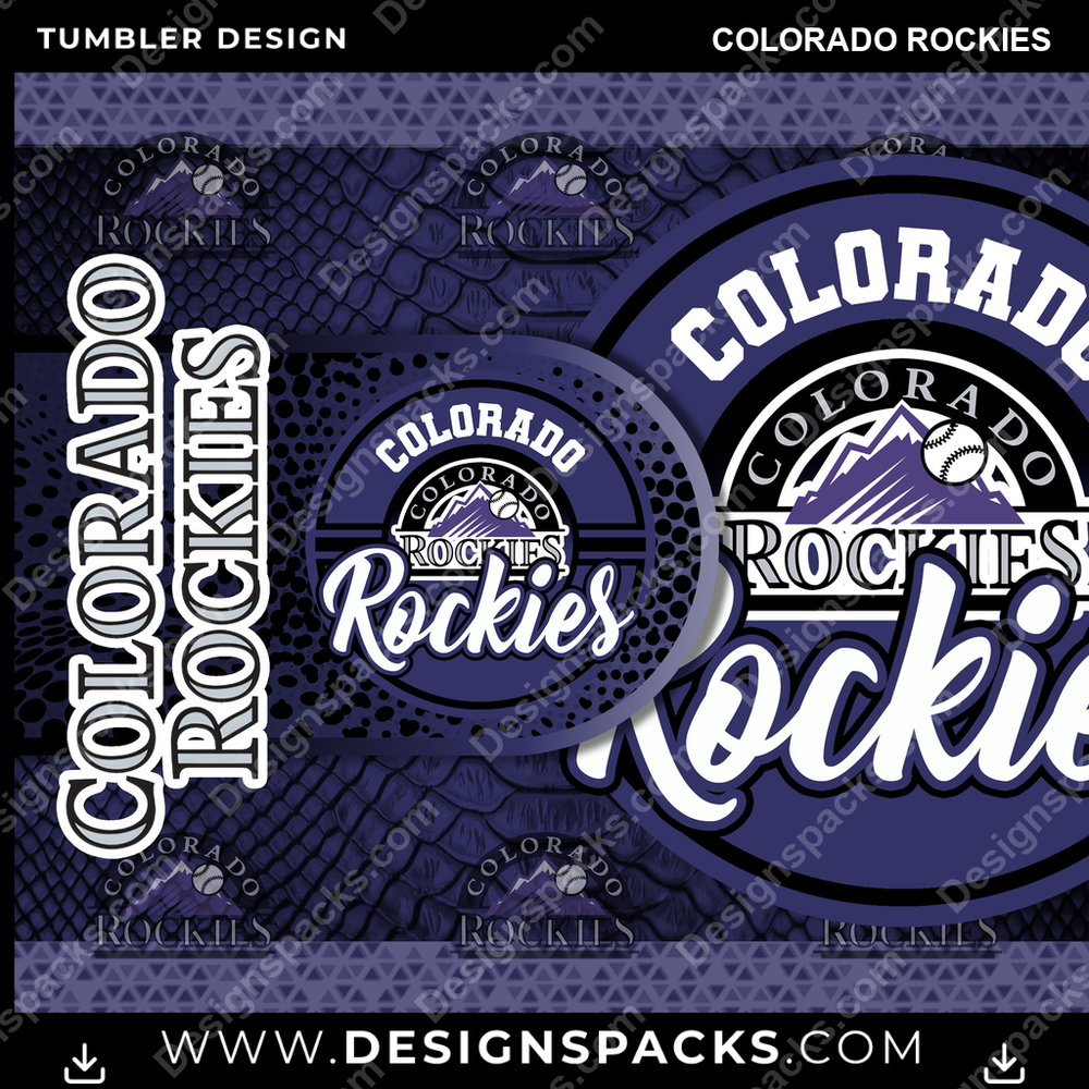 Baseball Hyper Colorado Rockies Tumbler Digital Wrap Design