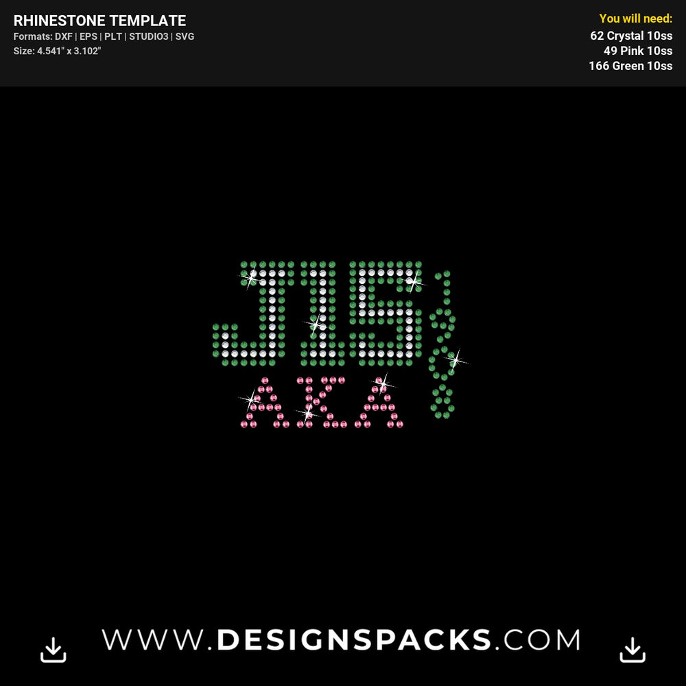 J15 Alpha Kappa Alpha Mask Rhinestone Digital Template