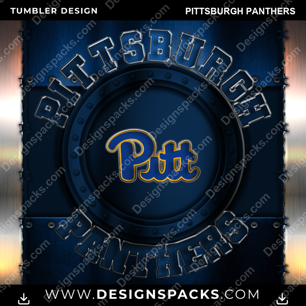 College Sport Metal Pittsburgh Panthers NCAA College Sport Tumbler Digital Wrap Design Download