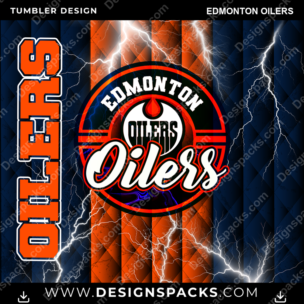 Hockey Diamond Edmonton Oilers NHL Hockey Tumbler Digital Wrap Design Download