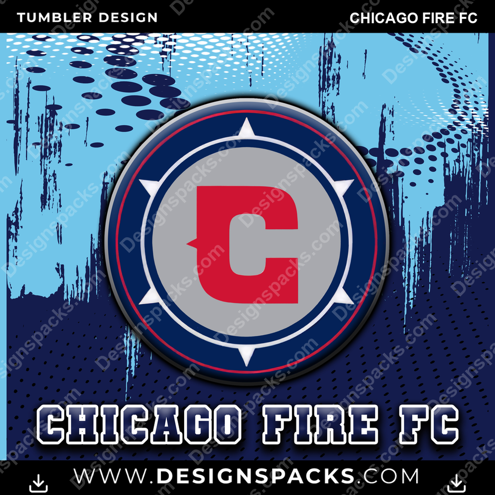 US Soccer Dot Logo Chicago Fire FC Tumbler Digital Wrap Design Download