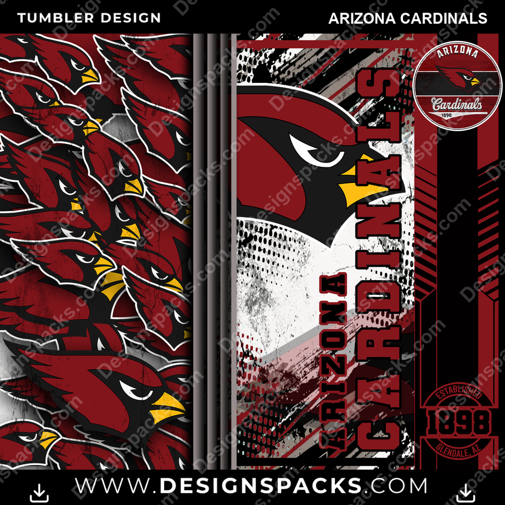 Football Sports Arizona Cardinals Tumbler Digital Wrap Design