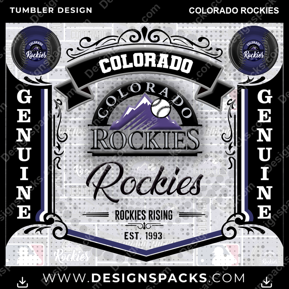 Baseball Bud Colorado Rockies Tumbler Digital Wrap Design