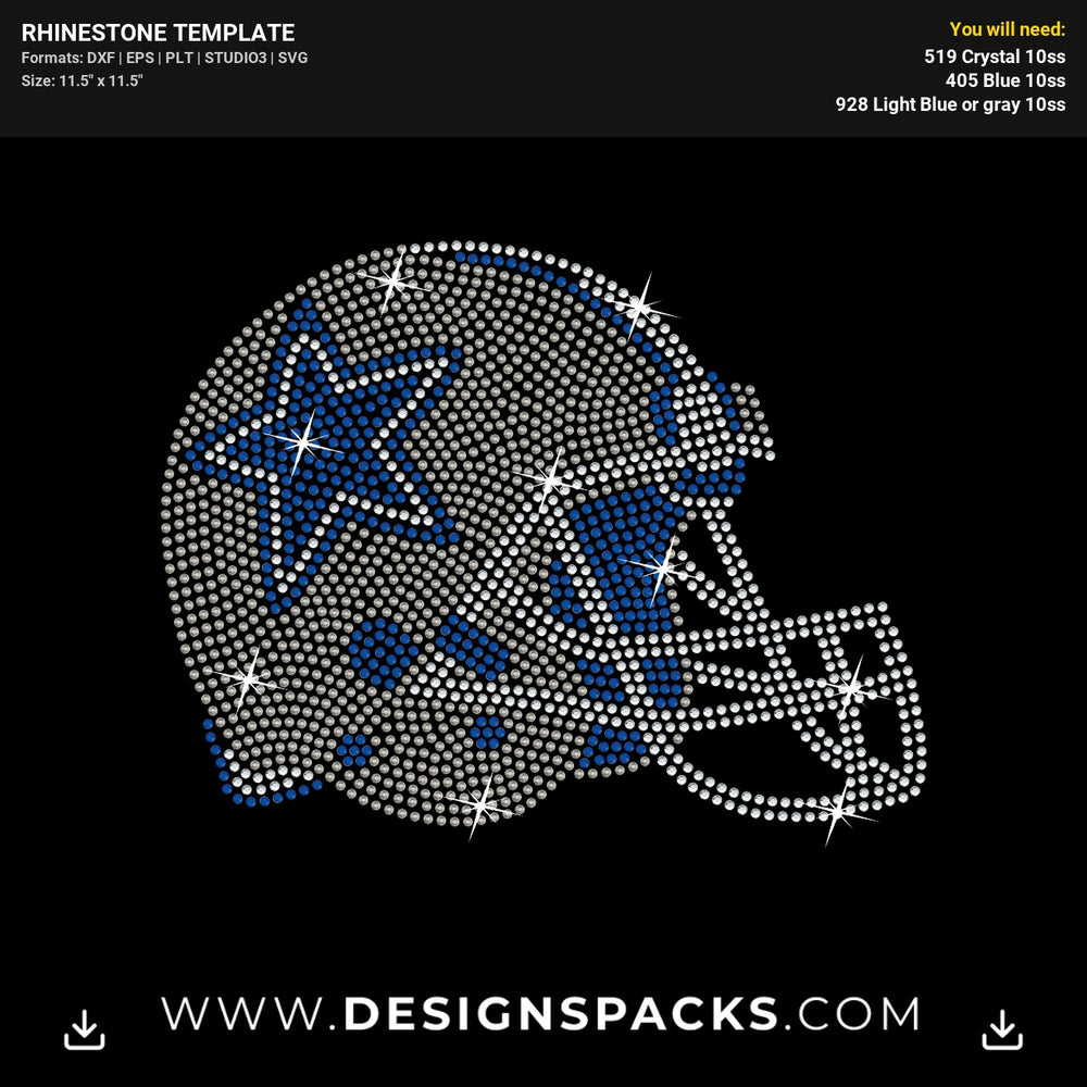 Dallas Cowboys Helmet Rhinestone Digital Template