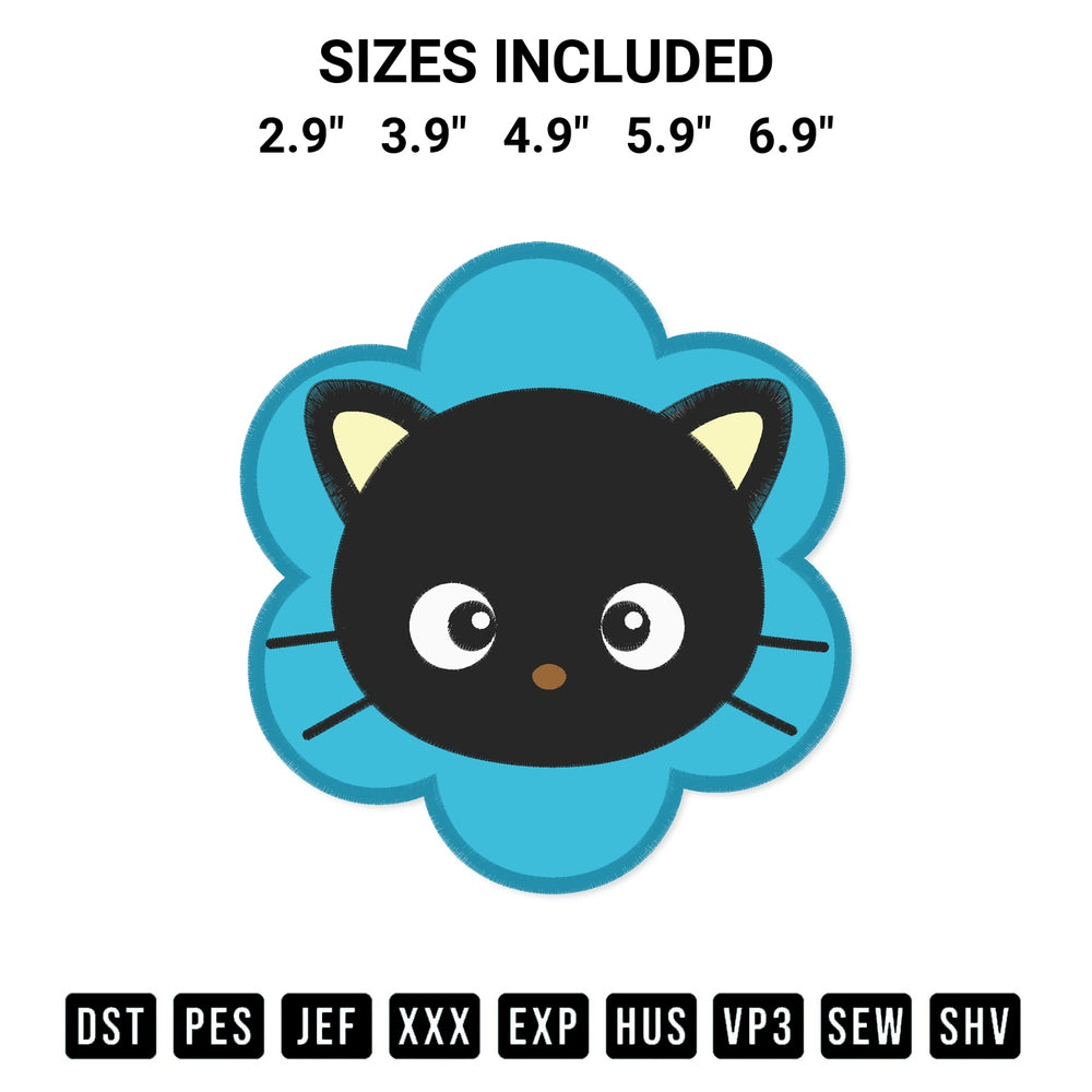 Discover the perfect addition to your crafting collection: Flower Chococat Face Embroidery Design embroidery file. Instantly available at Designspacks.com. Available sizes: 2.9", 3.9", 4.9", 5.9", 6.9".