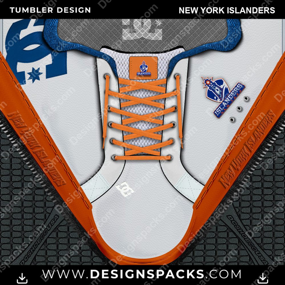 Ice Hockey DC Sneaker New York Islanders NHL Hockey Tumbler Digital Wrap Design Download