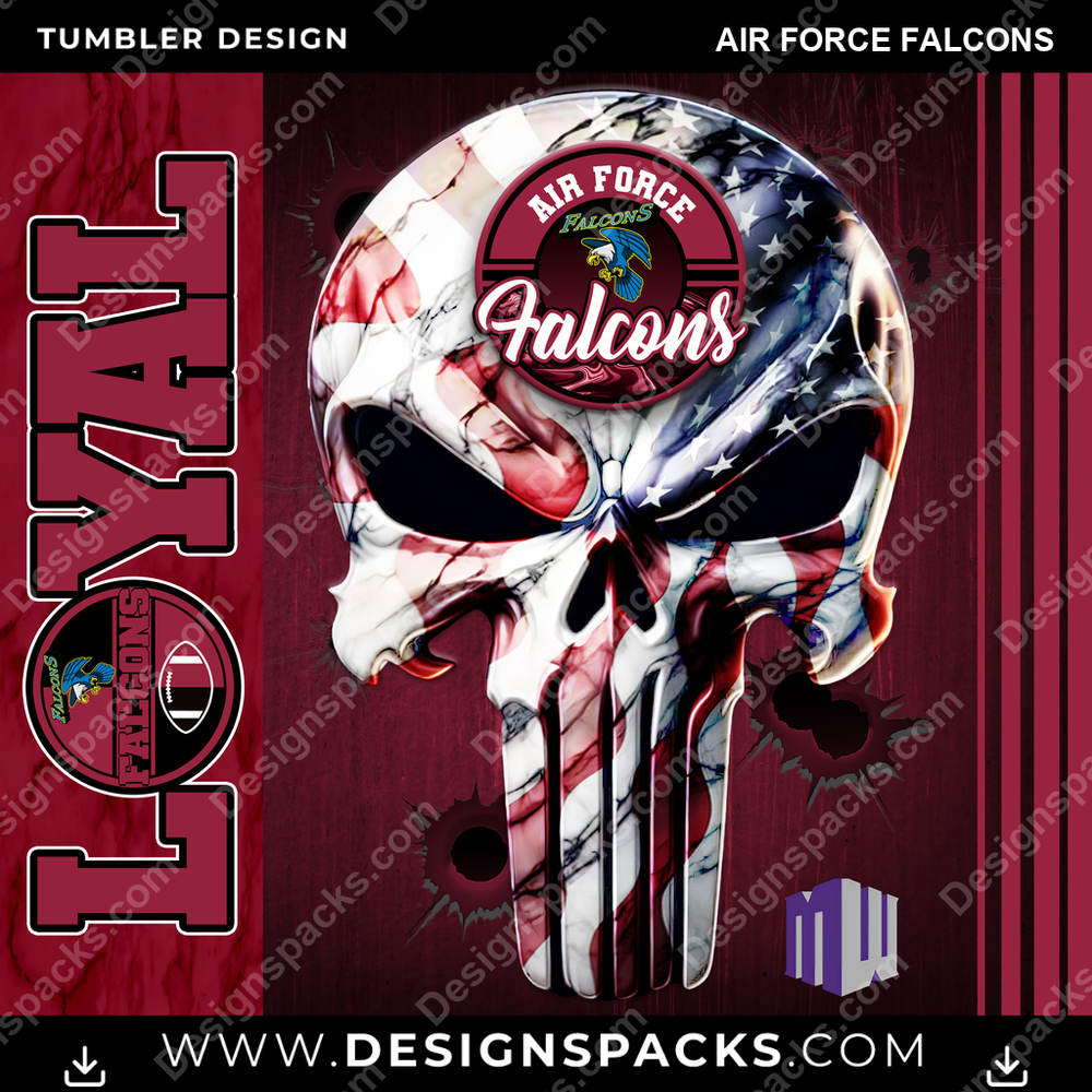 College Sport Loyal Air Force Falcons NCAA College Sport Tumbler Digital Wrap Design Download