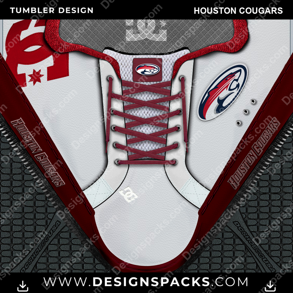 College Sport DC Sneaker Houston Cougars Tumbler Digital Wrap Design