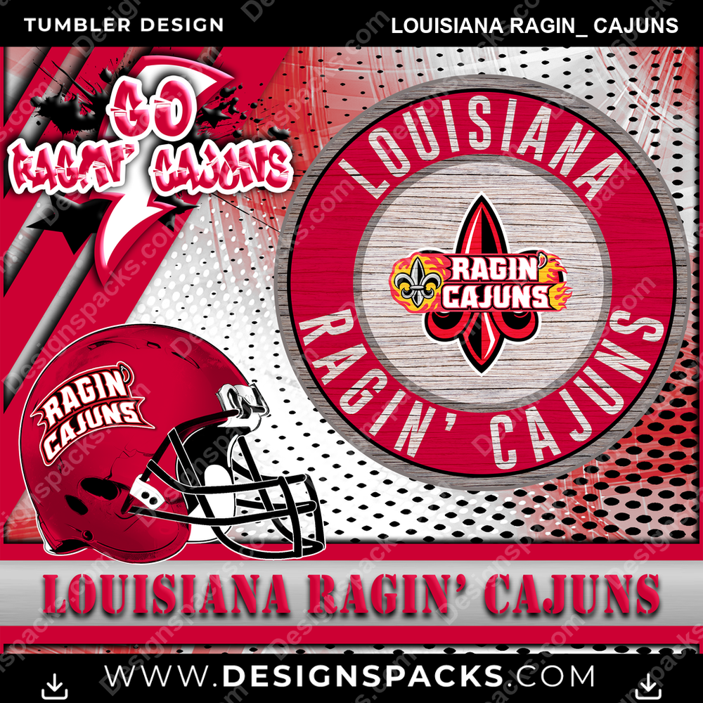 College Sport Go Team 2 Louisiana Ragin_ Cajuns Tumbler Digital Wrap Design