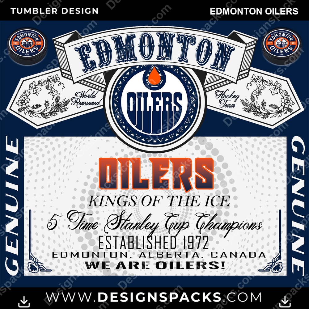 Hockey Budweiser Edmonton Oilers NHL Hockey Tumbler Digital Wrap Design Download