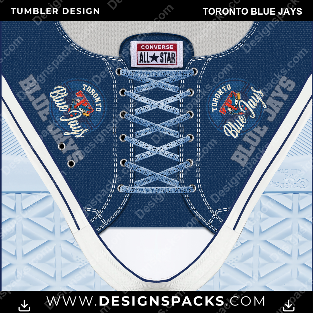 Baseball Converse Toronto Blue Jays Tumbler Digital Wrap Design