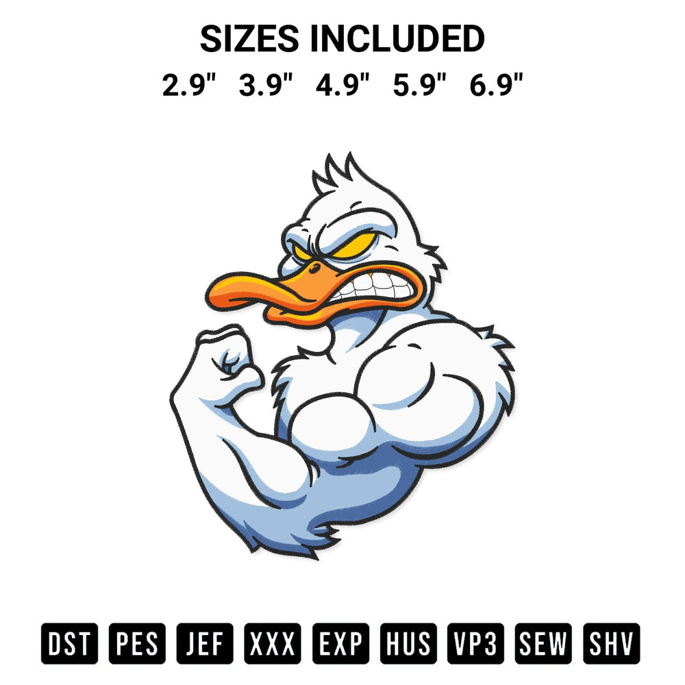 Shop the Strong Duck Embroidery Design machine embroidery pattern at Designspacks.com. Beautifully digitized for flawless stitching on any fabric. Available sizes: 2.9", 3.9", 4.9", 5.9", 6.9".