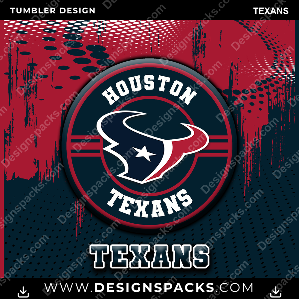 Football Dot Logo Texans Tumbler Digital Wrap Design