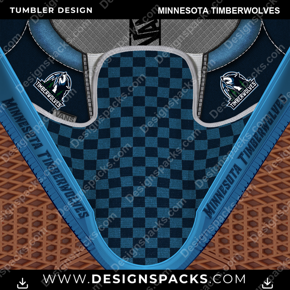 Basketball Vans Classic Minnesota Timberwolves Tumbler Digital Wrap Design