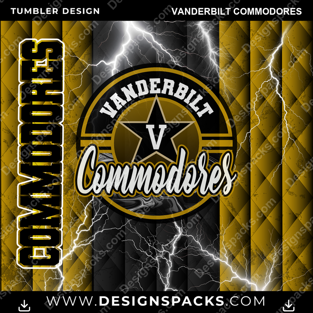 College Sport Diamond Vanderbilt Commodores Tumbler Digital Wrap Design