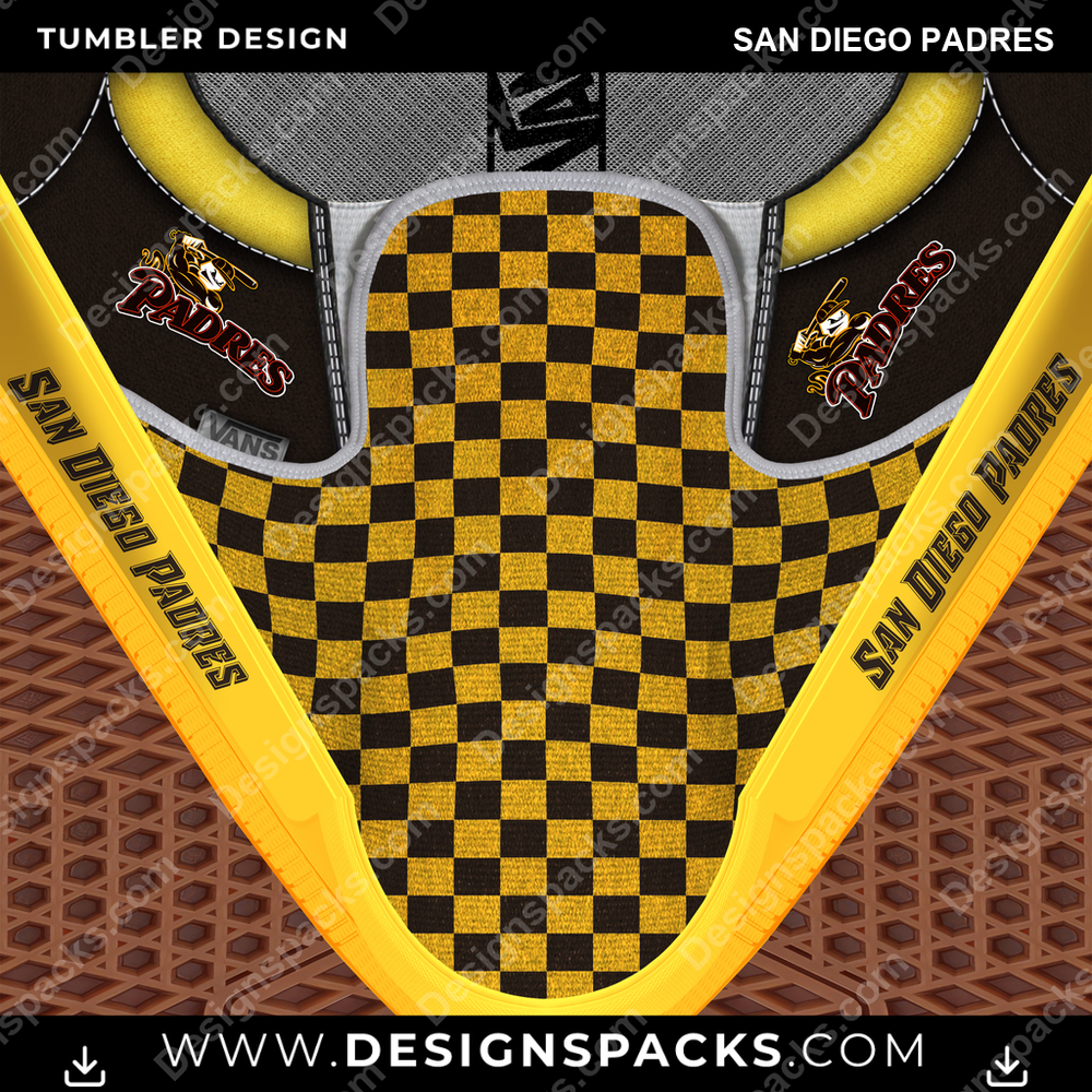 Baseball Vans Classic San Diego Padres Tumbler Digital Wrap Design