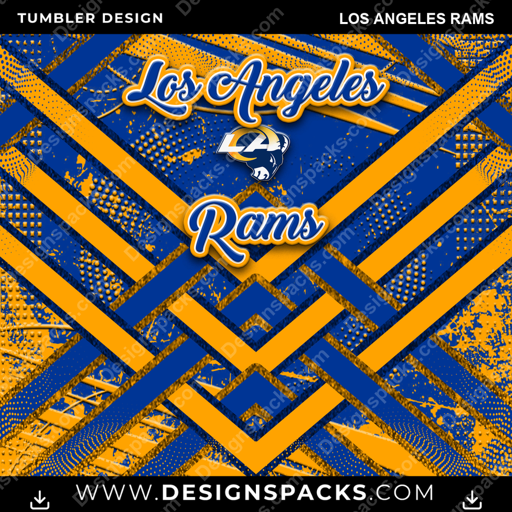Football Glitter Stripe Los Angeles Rams NFL Football Tumbler Digital Wrap Design Download