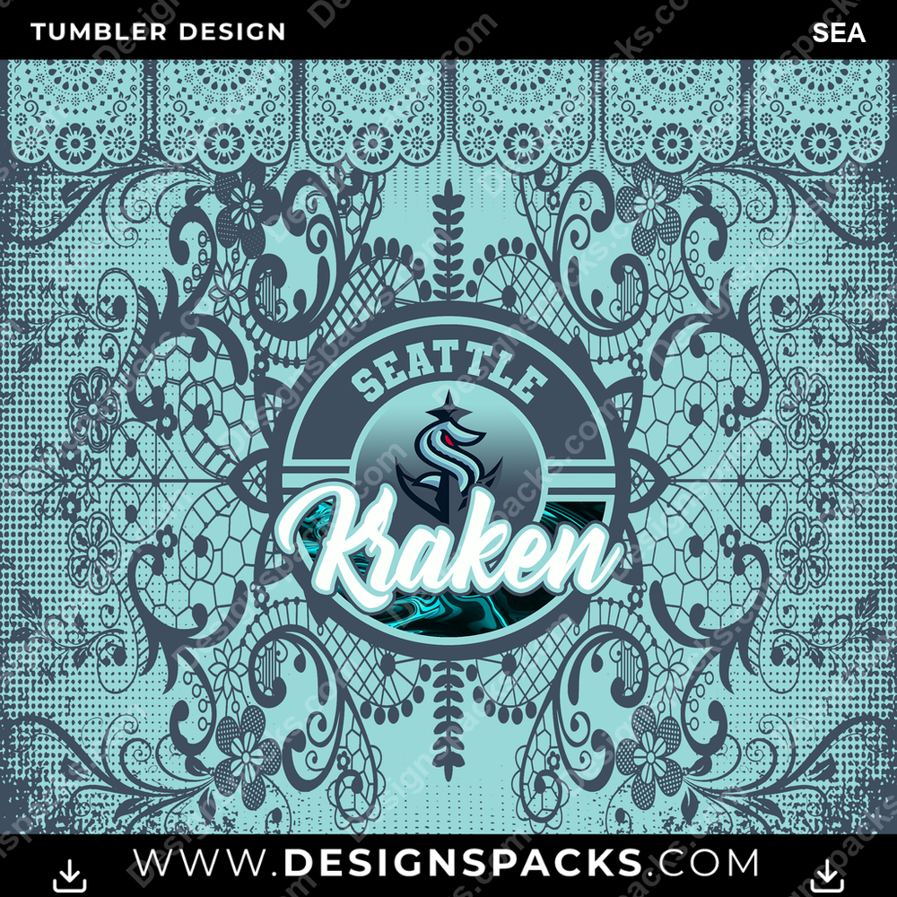 Ice Hockey Lace & Logos SEA Tumbler Digital Wrap Design