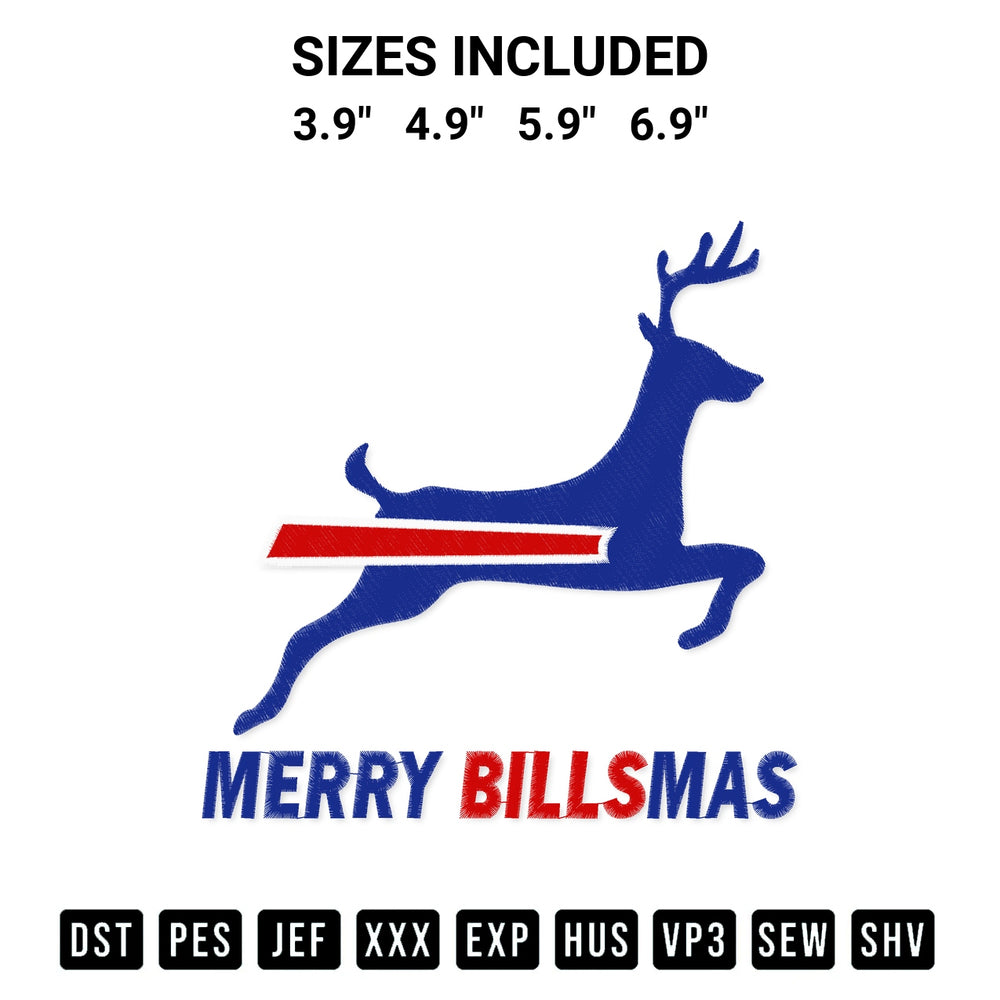 Get the Merry Billsmas Buffalo Bills Embroidery Design embroidery design for your custom crafts! Premium digitized files available for instant download at Designspacks.com. Available sizes: 3.9", 4.9", 5.9", 6.9".