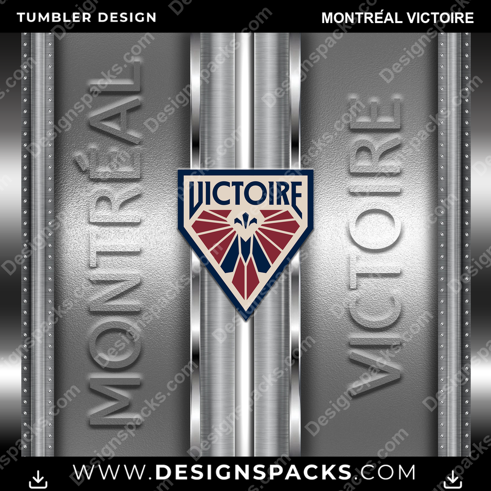 Hockey Metallic Montréal Victoire Tumbler Digital Wrap Design