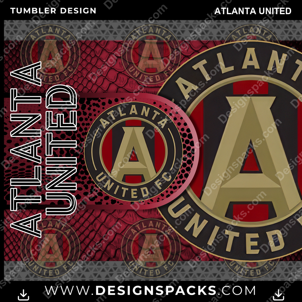 Soccer Hyper Atlanta United Tumbler Digital Wrap Design