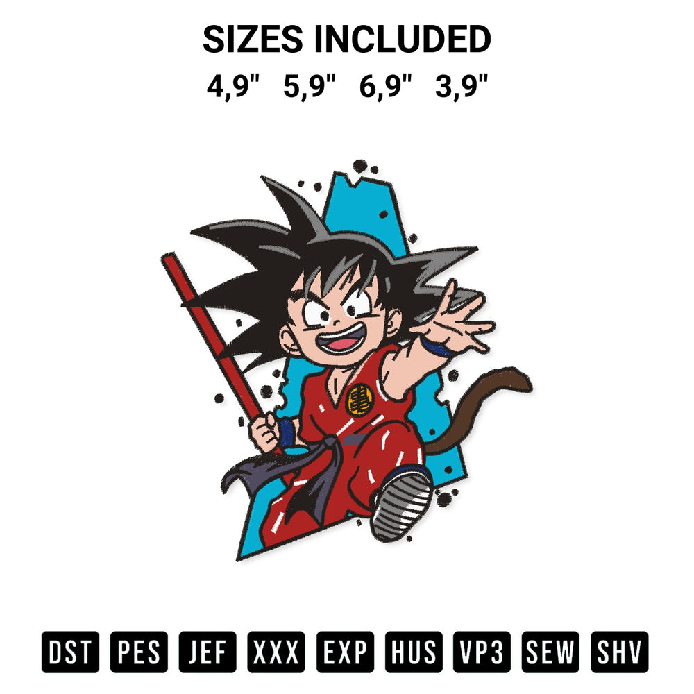Get the Son Goku Dragon Ball Anime Logo Embroidery Design embroidery design for your custom crafts! Premium digitized files available for instant download at Designspacks.com. Available sizes: 4,9", 5,9", 6,9", 3,9".