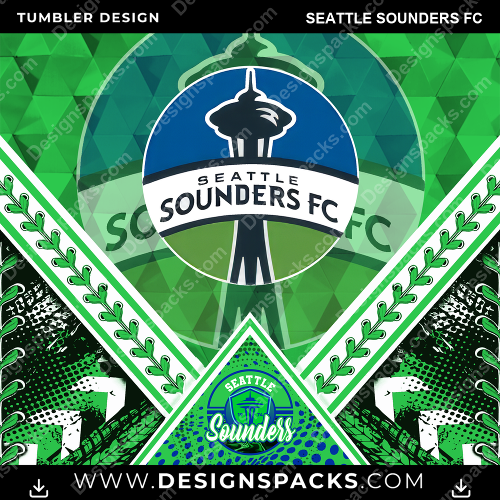 Soccer Diamond Seattle Sounders FC MLS Soccer Tumbler Digital Wrap Design Download