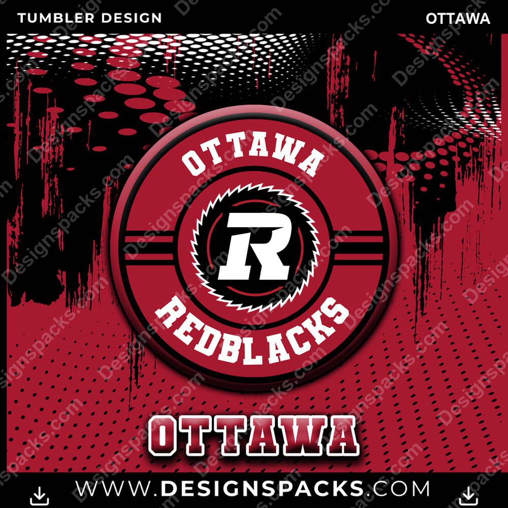 Canada Football Dot Logo Ottawa Tumbler Digital Wrap Design