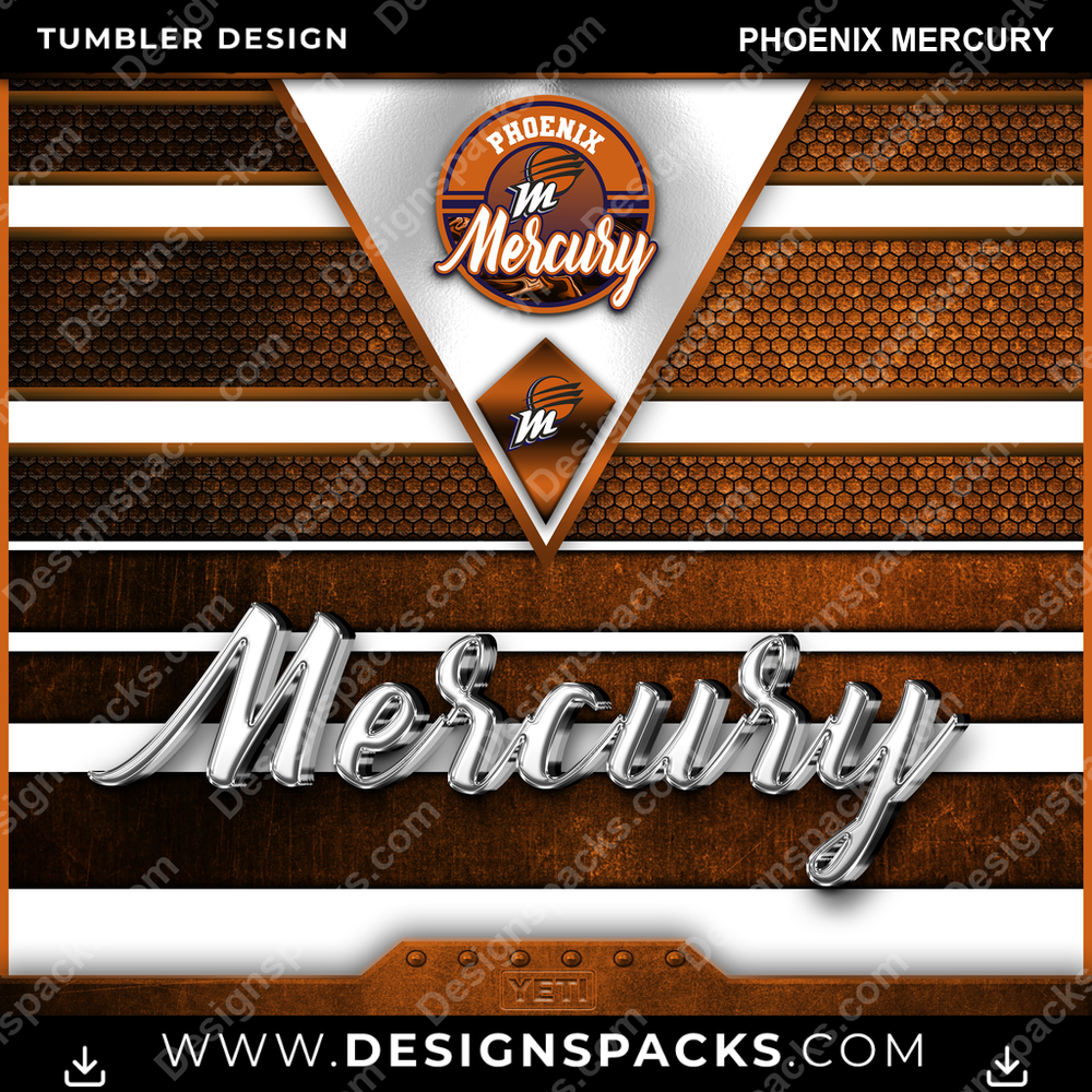 Basketball YETI Phoenix Mercury Tumbler Digital Wrap Design