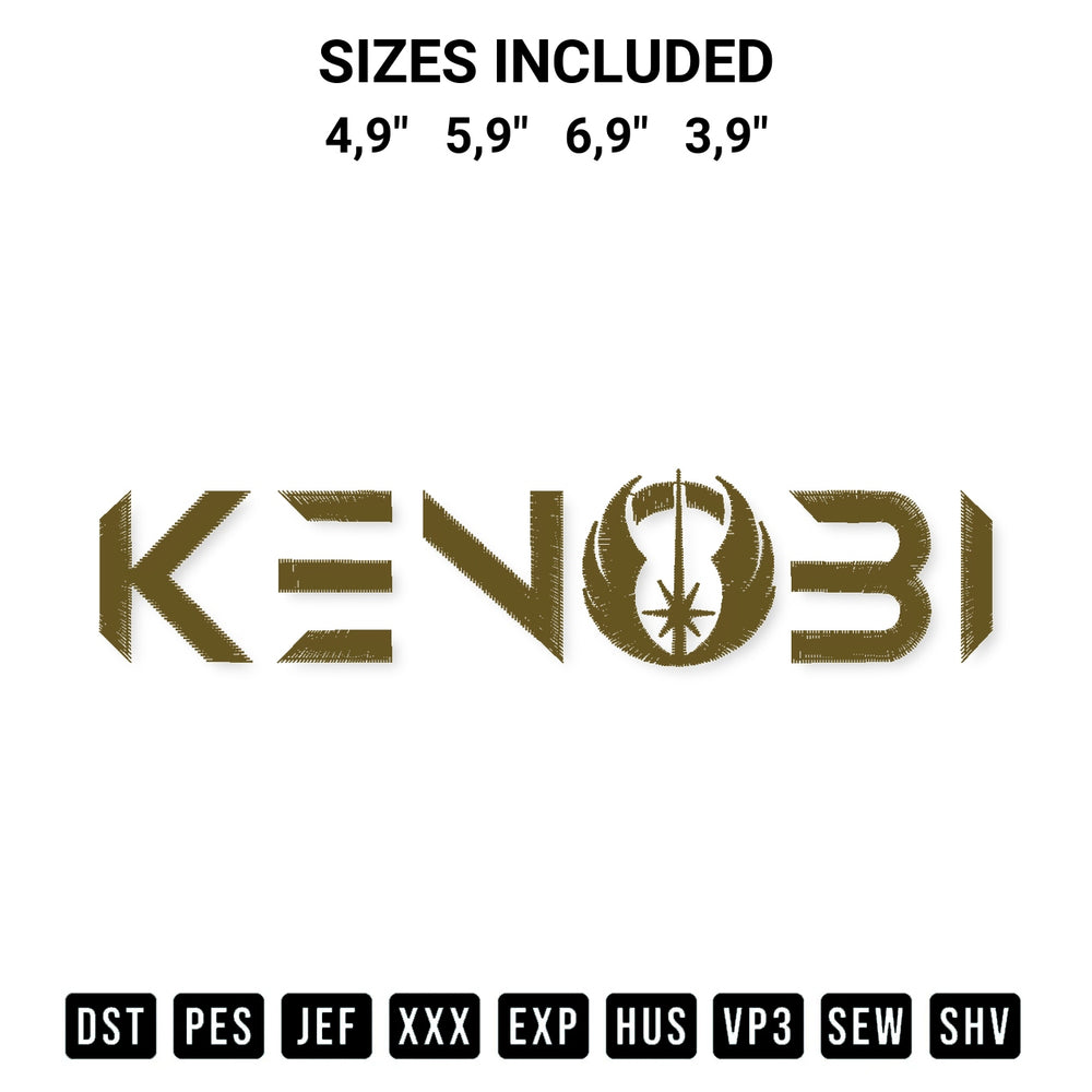 Discover the perfect addition to your crafting collection: Kenobi Logo Embroidery Design embroidery file. Instantly available at Designspacks.com. Available sizes: 4,9", 5,9", 6,9", 3,9".